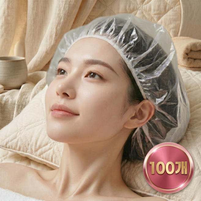 일회용 다용도 비닐 헤어 캡 커버 100p, 1개, 투명