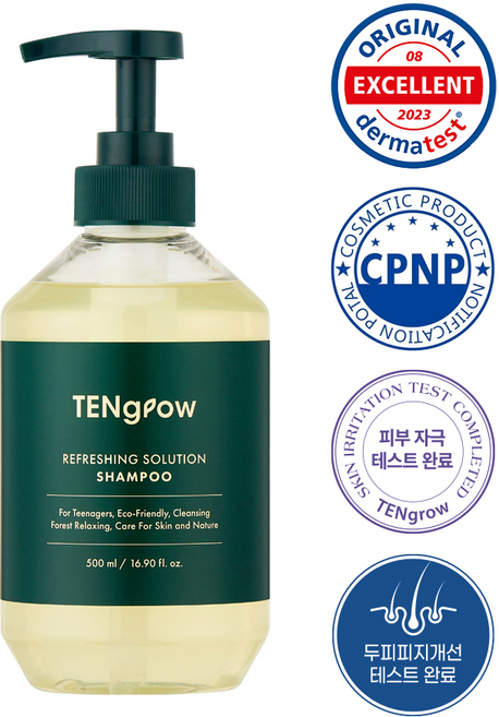 텐그로우 프리미엄 청소년 샴푸 리프레싱 솔루션, 500ml, 1개