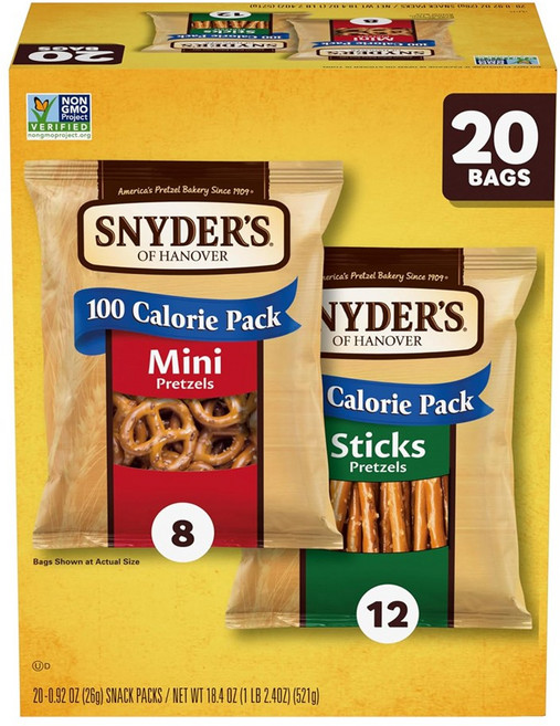 스나이더스오브하노버 프레즐 미니 앤 스틱 버라이어티 과자 스낵 팩 20개입 1개