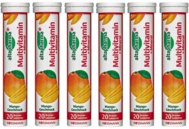 알타파마 발포비타민 멀티비타민+미네랄 90g 6개세트 altapharma Multivitamin Mineral Brausetabletten 6set, 1개, 20 - 쿠팡