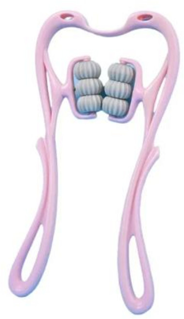 경추 마사지 사무실 수동 다기능 등 허리 어깨 목 스포츠 6 륜, Pink 6 Ball Roller