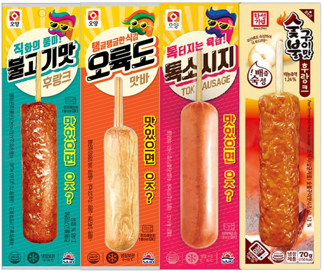 편의점 핫바 세트 불고기5+톡소시지5+오륙도맛바5+숯불구이맛5, 1.4kg, 1세트