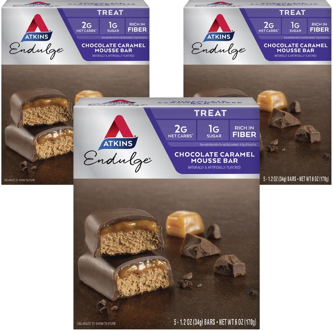 앳킨스 초콜릿 캐러멜 무스 바 5개입, 170g, 3개 - 쿠팡