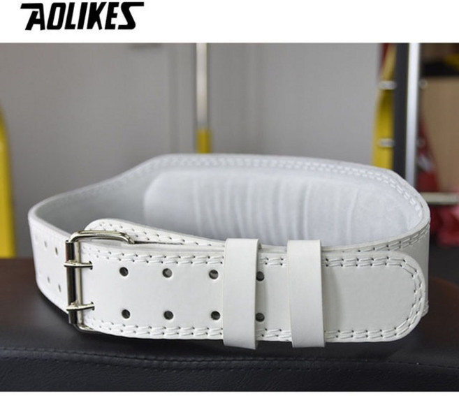 스쿼트 헬쓰 AOLIKES- 와이드 역도 벨트 보디 빌딩 피트니스 벨트 바벨 파워 리프팅 훈련 허리 보호대 체, 04 White_03 M, M