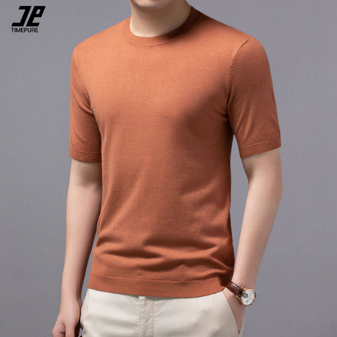 남성 베이직 반팔 니트티 머슬핏 라운드 데일리 소프트 니트티셔츠 프리미엄원단 8컬러 봄 여름