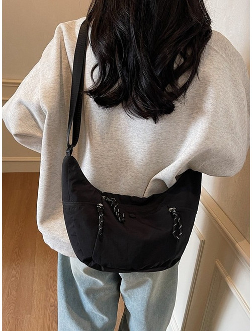 ThouterLS 여성 반달 크로스백 가벼운 나일론 미니백 XKB3060