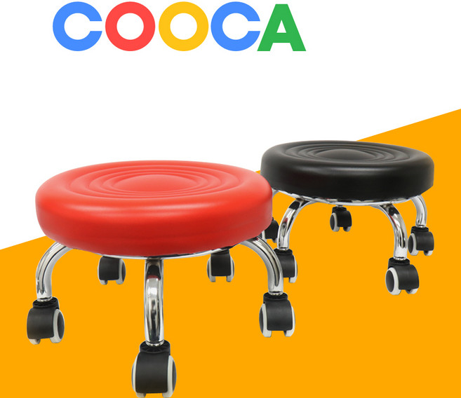 쿠카 앉은뱅이의자 바퀴의자 회전 작업의자 바닥 청소 의자, 블랙, 1개