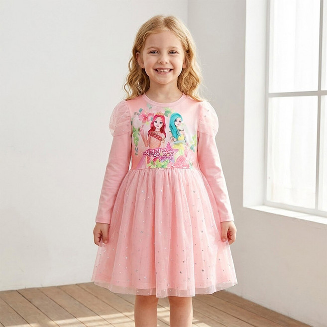 프리미에팜 시크릿쥬쥬 여아 플로라 피치 원피스 PE