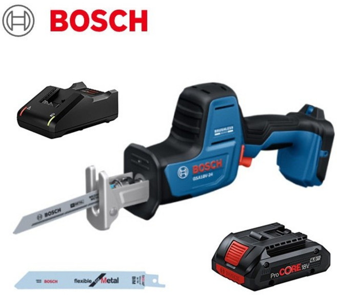 보쉬 충전 컷소 컷쏘 18V 절단톱 GSA 18V-24 4.0Ah 세트, 1개