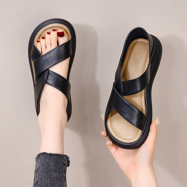 Modern Fashion 여성 발편한 키높이 샌들 통굽 슈즈 X86