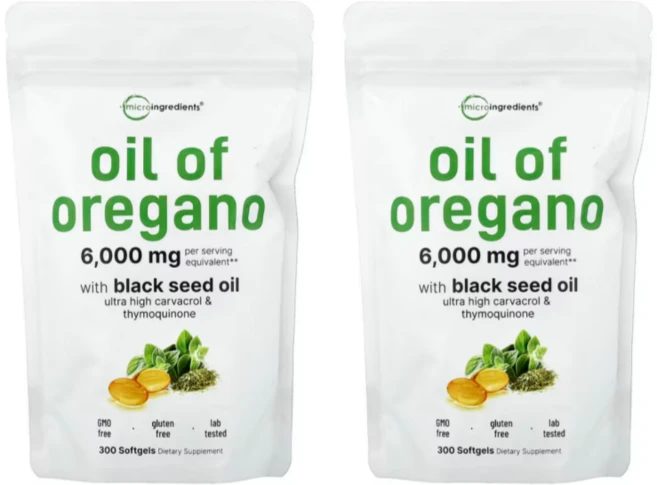 마이크로 인그리디언츠 블랙 씨드오일 함유 오레가노 오일, 2개, 300정 - 쿠팡
