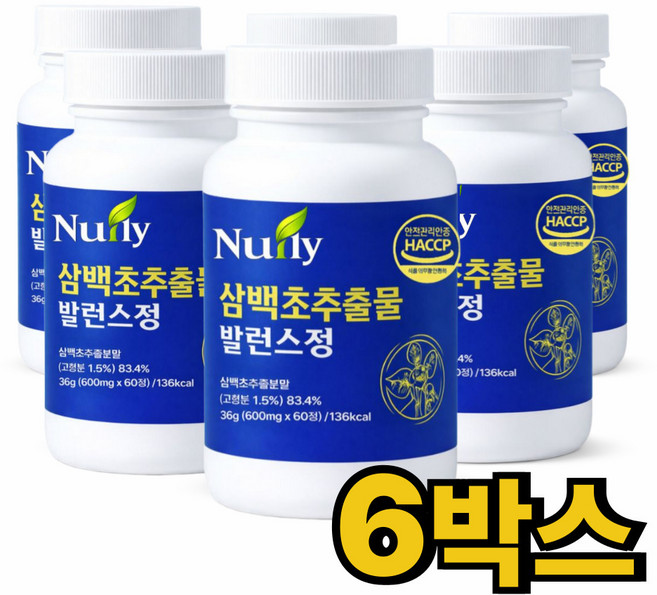 삼백초추출물 식약청인증 LHF618 미퀠리아닌 국산 100%, 6개, 60정