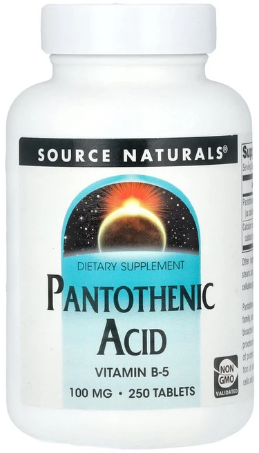 Source Naturals 소스내츄럴스 판토텐산 B5 효능 100mg (250 정), 1개, 250정 - 쿠팡