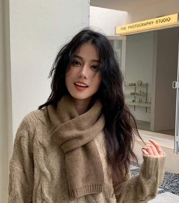 쿠잉 남여공용 커플 고급 니트머플러 목도리 넥워머 여성머플러 심플목도리 크리스마스선물1+1 (주문시요청사항색상입력)