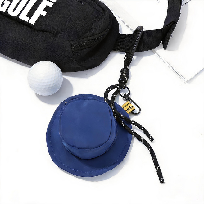 MINEZAKI 벙거지 골프공파우치 라운딩 필드 골프티 수납 세트 클립형 진파랑, 1세트, 딥 불루