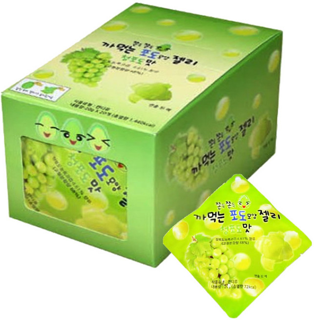까먹는 포도모양젤리 청포도맛 20g x 20개, 1개, 상세페이지 참조, 400g