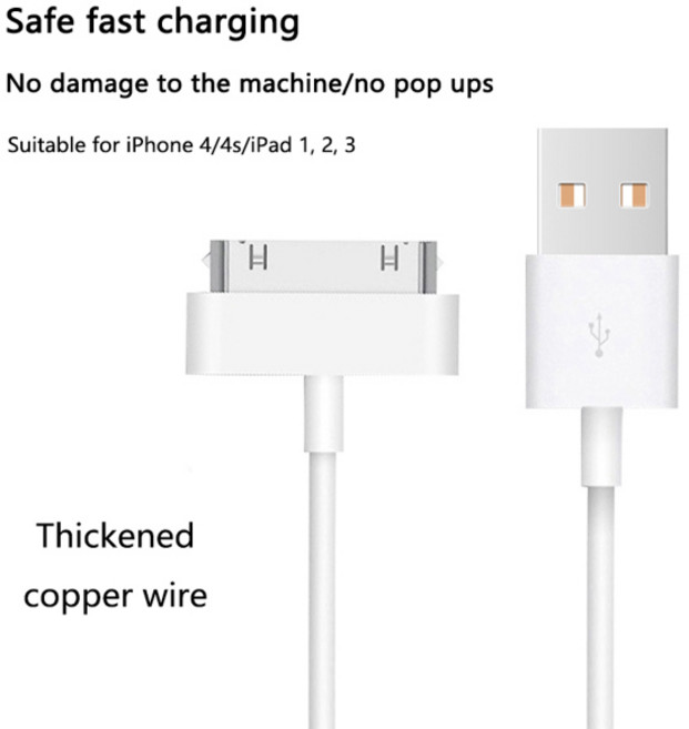 30 핀 코드 어댑터 액세서리 나노 터치 충전 데이터 케이블 IPhone 4 4s IPad 1 2 3 IPod 용 USB 충전기, [01] 옵션1