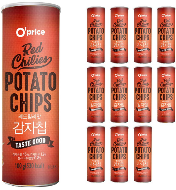 오프라이스 레드칠리맛 감자칩, 12개, 100g