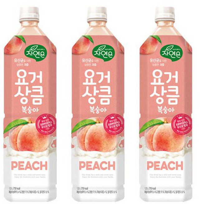 제트스카이 웅진 요거상큼 복숭아, 1.5L, 12개