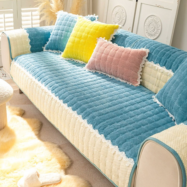 코팅블루 따뜻하고 도톰한 극세사 논슬립 쇼파패드