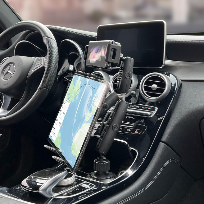 ARKON 아콘 FWCTR6323 차량용 컵홀더 태블릿 Z폴드 Z플립 스마트폰 듀얼거치대 휴대폰 타블릿 거치대, 1개