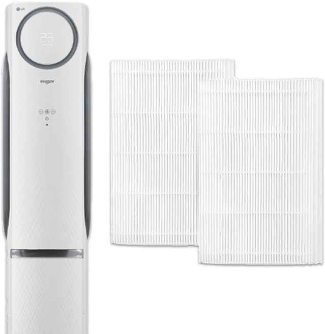 LG 엘지 휘센 G2 스탠드 에어컨 필터 금형포함 2개입 호환 교체용 손연재 스페셜, 1세트, 초미세 필터(케이스 포함) 2개입