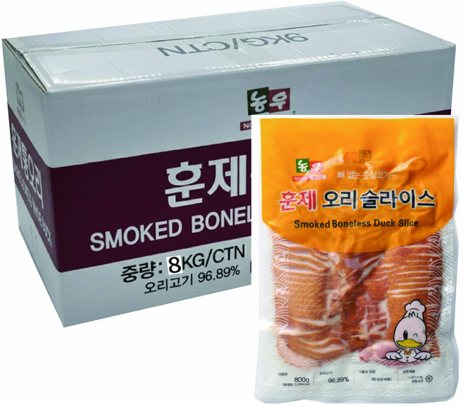 농우 훈제오리 슬라이스 800g 10팩 (BOX), 8kg, 1박스