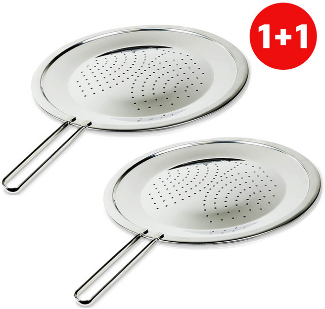 1+1 기름 튐 방지망 28cm+32cm / 냄비 후라이팬 스텐 뚜껑 덮개, 1개