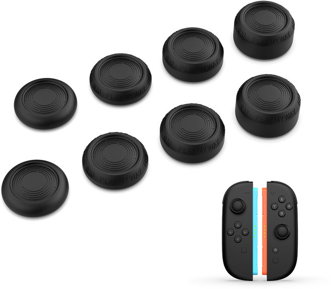 이이네 닌텐도 스위치2 4단계 높이 조이스틱 커버 세트 Switch2 조이콘 아날로그 스틱 커버 세트 실리콘 조이스틱 캡, 1세트, 블랙, L1096