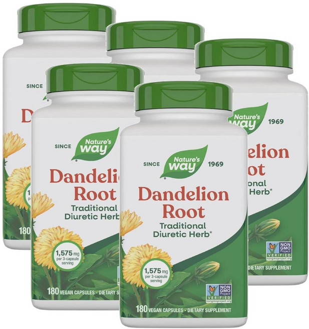 네이처스웨이 단델리온 민들레 뿌리 허브 추출물 캡슐 Nature's Way Dandelion Root, 5개, 180정