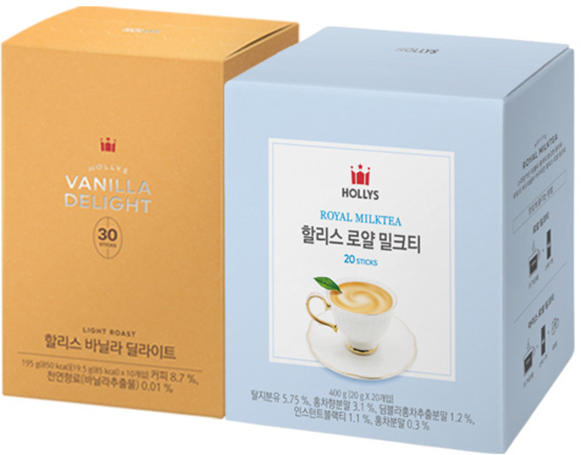 [할리스] 바닐라딜라이트 30T+로얄밀크티 20T, 없음, 1개