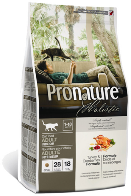 프로내이쳐 어덜트 고양이 홀리스틱 인도어 건식사료, 칠면조, 5.44kg, 1개