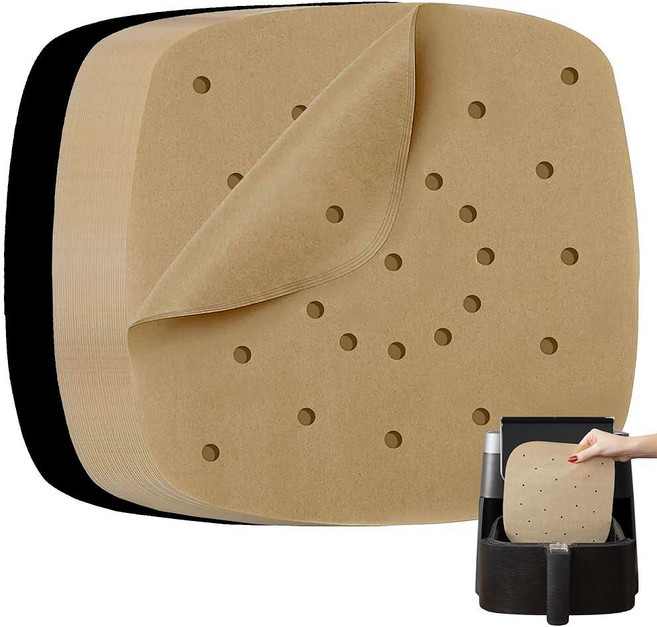 17cm(6.7인치) 양피지 라운드 베이킹 햄버거 토르티야 만두 교자 에어 프라이어 스프링폼 팬 스팀기 논스틱 소형 프리컷 페이퍼 라이너