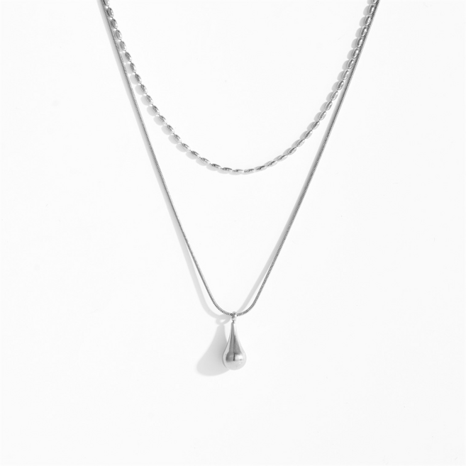 유아로에 티타늄 알러지없는 여성 데일리 레이어드 목걸이