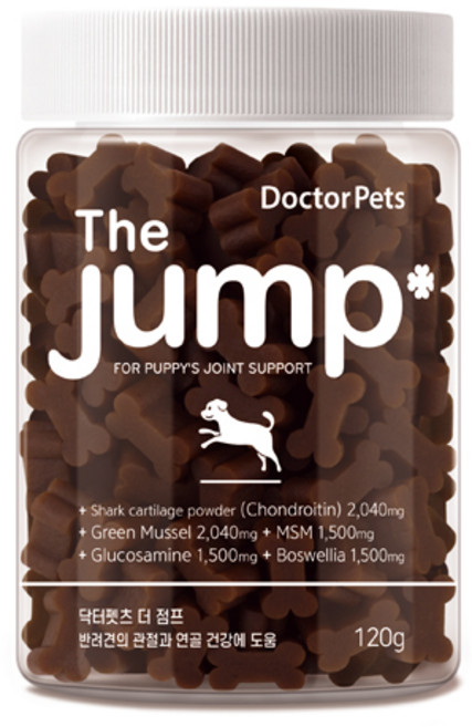 닥터펫츠 강아지 관절영양제 콘드로이친 초록입홍합 슬개골 관절 통증개선 무릎근육 고함량 120g, 120정, 뼈/관절강화, 1개
