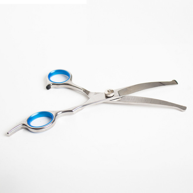 모가펫 안전한 애견가위 초보자용 강아지 고양이 미용가위, 블루링, 1개, 왼손가위