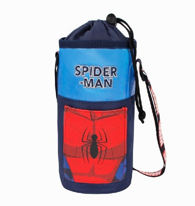 마블 물병 파우치 캐릭터 물병주머니 초등학생 남아 물통주머니, 스파이더맨 블루, 1개