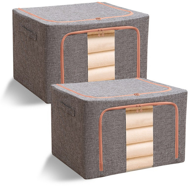 마벨인홈 고급형 대용량 이불 옷 정리함 리빙박스 100리터 특대형, 그레이, 2개