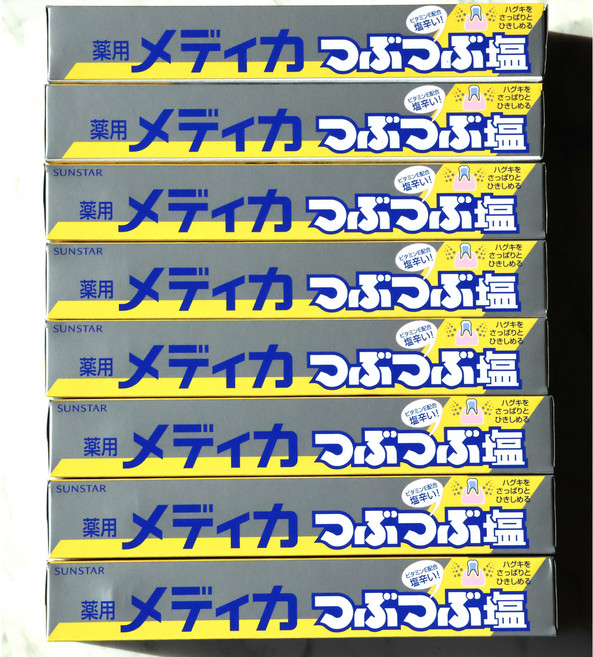 썬스타 일본 소금치약 메디카 츠부츠부 대용량, 8개, 170ml