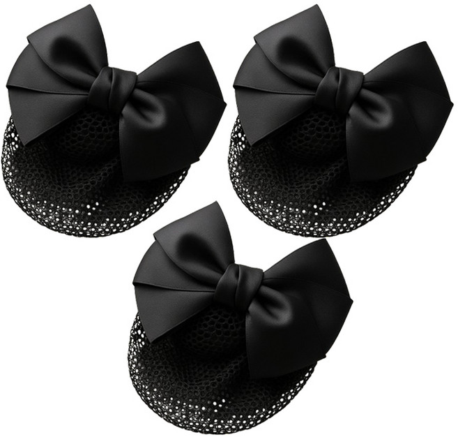 미니코지 리본 헤어망 머리망 올림머리핀