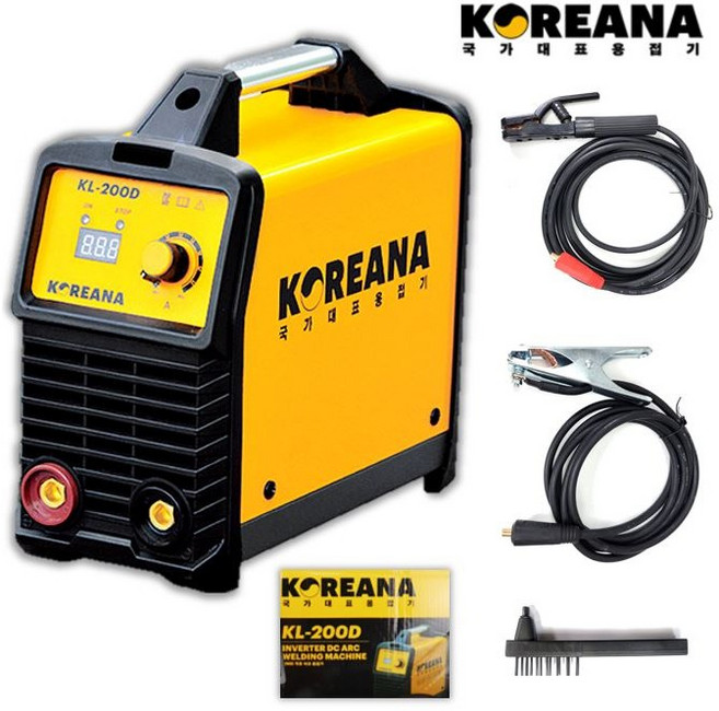 코리아나 KL-200D 초소형 휴대용 인버터 아크 용접기, 1세트, KL-200D홀더5어스3M