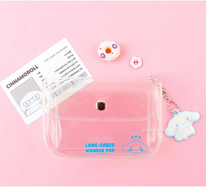 산리오 PVC 투명 카드 지갑 신용 포토 버스 카드 명함 지갑 가챠 파우치