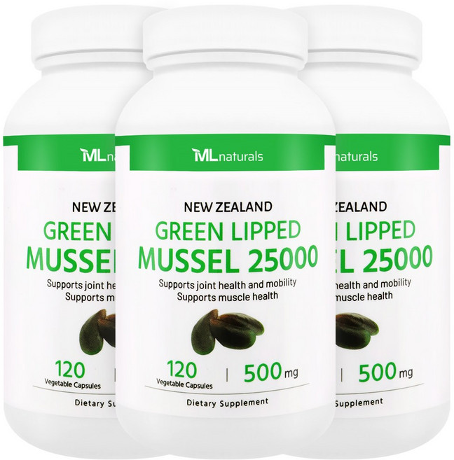 마이라이프 내추럴스 뉴질랜드 초록입홍합 25000, 120정, 3개