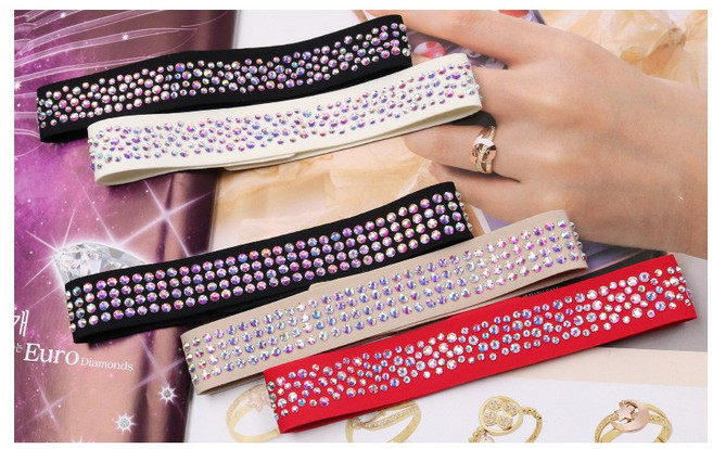 목주름큐빅일자스카프