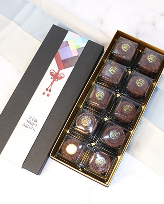 (BOX) 모시블랙 화과자박스 10구, 블랙, 1개