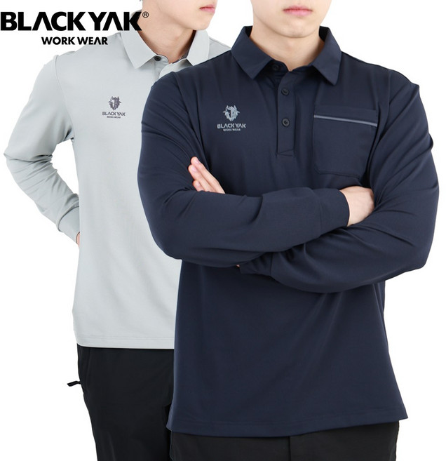 블랙야크 스트레치 긴팔 클래식 카라 폴로티셔츠