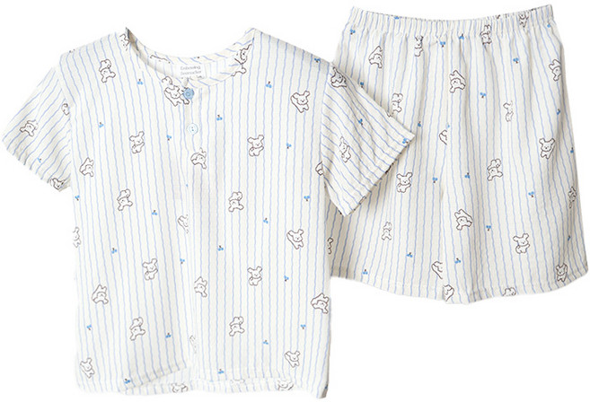 폭스 엠보 시어서커 반팔 잠옷세트 E6 남아동