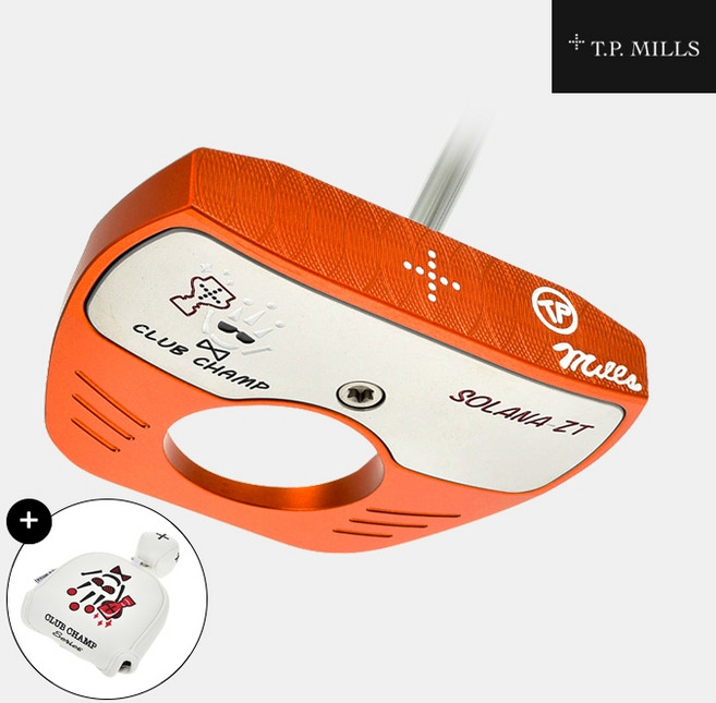 [제로토크좌타 우타 사용가능]티피밀스 클럽챔프 솔라나 ZT 퍼터[남여공용][말렛][오렌지][JUMBO GRIP], 86.36cm(34인치)