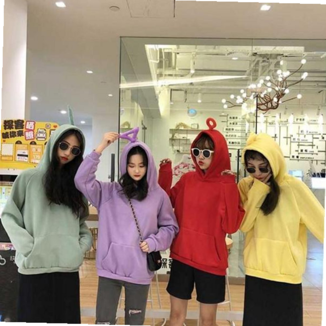 텔레토비 루즈핏 후드티 코스프레 꼬꼬마텔레토비 핵인싸템 보라돌이 뚜비 뽀 4color 2X