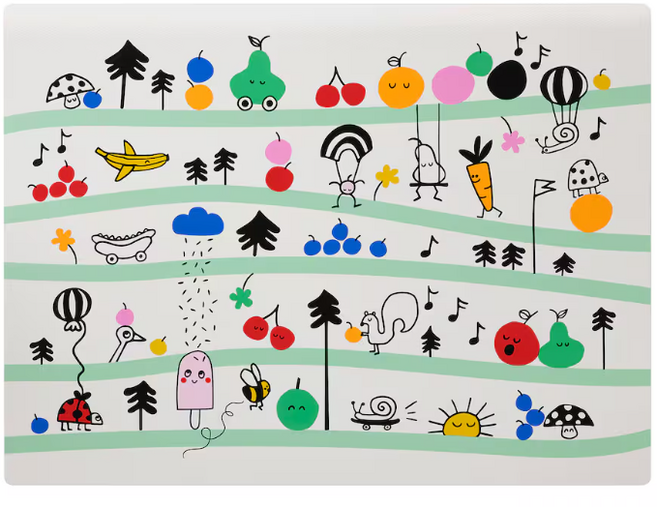 이케아 GRONFINK 그뢴핑크 식탁매트 멀티컬러 30x40cm 105.724.14, 1개